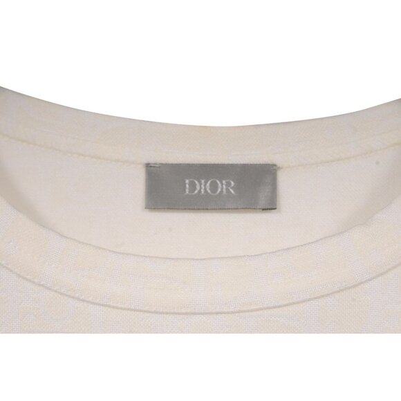 Dior Mens Gradient Oblique Logo T Shirt Medium White Blue Poly Viscose Blend - Picture 6 of 11